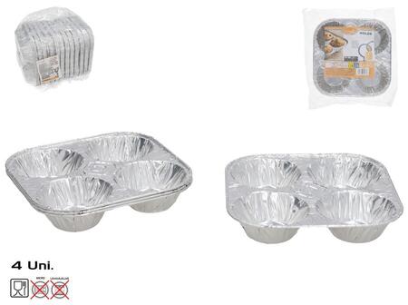Алюминиевые формы для выпечки (4 шт.), 3 x 15,5 x 15,5 см, KITCHEN&GO (8445393408187)