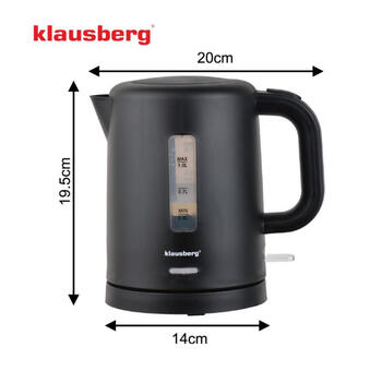 Электрический дорожный чайник, черный, 1100W, 1L, KB 9046, Klausberg (KB 9046)