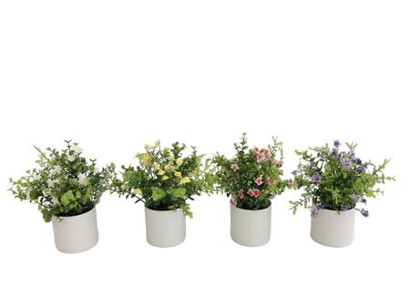Искусственный эвкалипт с папоротником в горшке 21 см, 12x12x21 см, LITO (8445393569550)