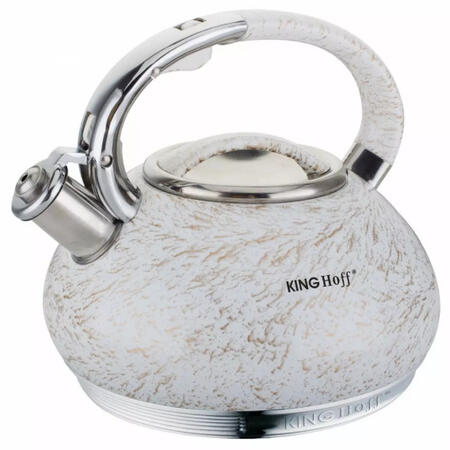 Традиционный чайник Kinghoff 3л бело-золотой, KH 1066 (KH 1066)