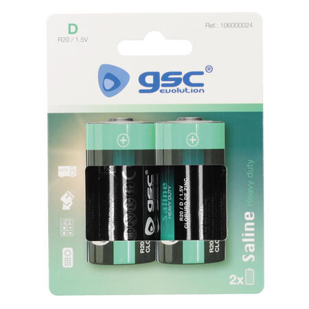 Батарейки GSC evolution Heavy Duty R20 (D), 2 шт./блистер, 106000024 (106000024)