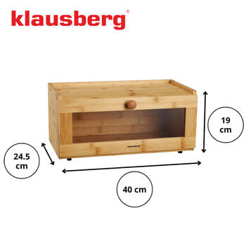 Хлебница из бамбука с акриловым передом, 40 × 24,5 × 19 см, Klausberg KB 7924 (KB 7924)