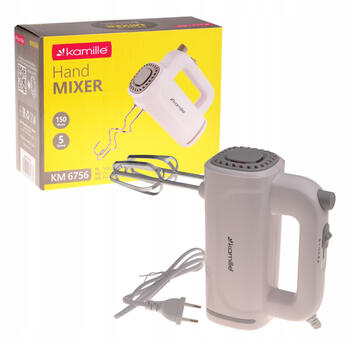 Ручной миксер, 150W (5 скоростей), белый, 6756, KAMILLE (6756)