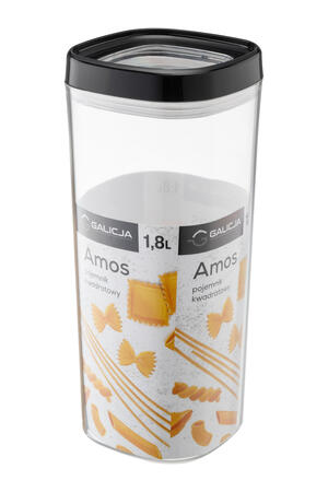 Pārtikas uzglabāšanas trauks, 1.8L, melns, 10,8 x 10,8 x 25,5 cm, 29571, GALICJA (29571)