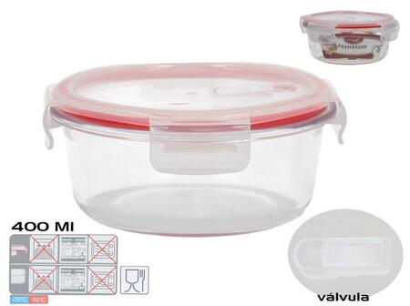 Apaļa pusdienu kārba 400 ml, 6 x 13,5 x 13,5 cm, KITCHEN&GO (8445393578705)