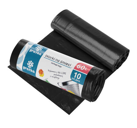 Мешки для мусора 60 л LDPE, 10 шт., 4.5 x 16 x 4.5, 10707, Gratka (10707)