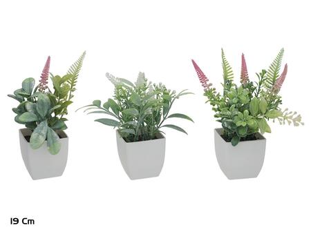 Mākslīgie ziedi garšaugu pods – komplekts 19 cm, 10x10x19 cm, LITO (8445393579764)