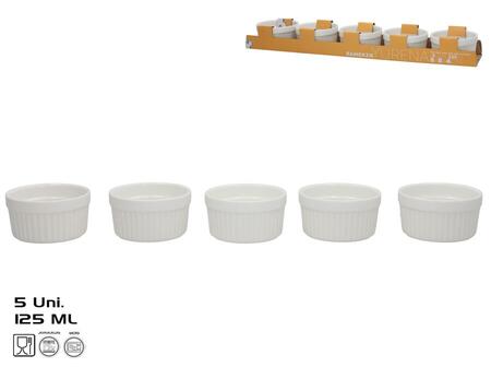 Servēsanas trauki x5 125 ml 8x8x4,2 cm baltas, KITCHEN&GO (8445393578439)
