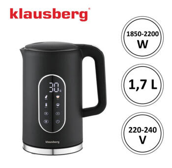 Электрический чайник Klausberg KB 7891 со светодиодной панелью управления, объем 1,7 л, мощность 220 (KB 7891)