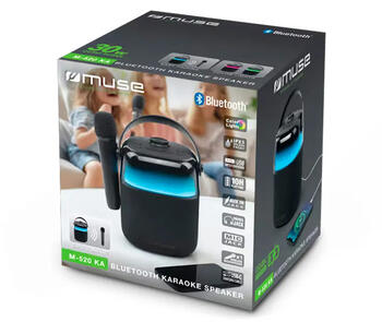 Lādējams Bluetooth karaoke skaņu sistēma ar bezvadu mikrafonu un gaismas mūziku 30 W, MUSE, M 520 KA (M 520 KA)