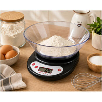 Кухонные весы, максимальный вес-5kg, LCD дисплей, черные, 55R51651BB, Rosberg (55R51651BB)