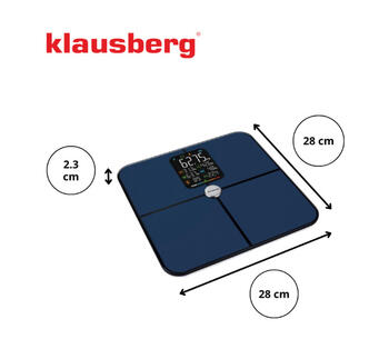 Черные напольные весы KLAUSBERG, 4 батарейки AAA, KB 7940 (KB 7940)