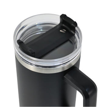 Termokrūze ar salmiņu, melna, 1100 ml, nerūsējošais tērauds, Klausberg, KB 7942 (KB 7942)