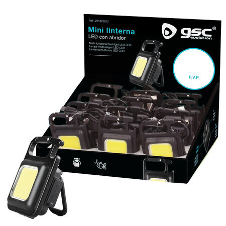 Lādējams mini LED lukturītis ar karabīni , 350 lm – 12 gab. demonstrācijas kastē, 201825012 (201825012)