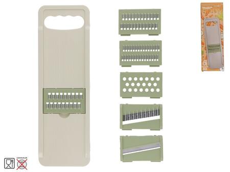 Овощная терка с 6 лезвиями, зеленая, 2 x 31,5 x 10,3 см, KITCHEN&GO (8445393541655)