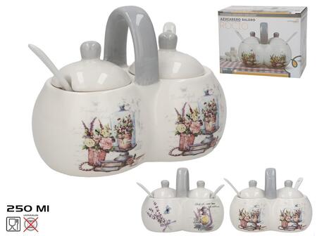 Cukura trauks / sāls trauks ar karoti, 250 ml, 2 dizaini, 9.00 x 16.50 x 12.40, KITCHEN&GO (8445393317151)