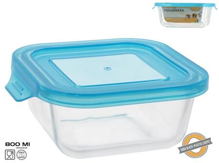 Kvadrātveida stikla pusdienu kārba 800 ml, 6 x 17,5 x 15,5 cm, KITCHEN&GO (8445393406008)