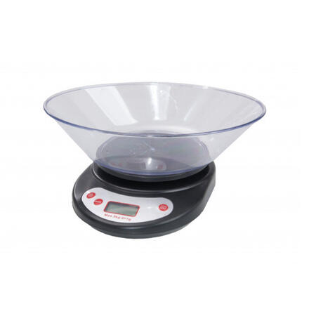 Кухонные весы, максимальный вес-5kg, LCD дисплей, черные, 55R51651BB, Rosberg (55R51651BB)