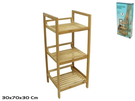 Бамбуковый стеллаж, 3 уровня, 30.00 x 30.00 x 70.00, BATH&GO (8445393550909)