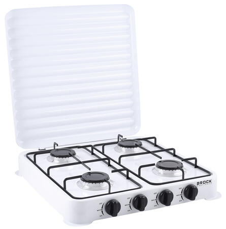 Газовая плита с четырьмя конфорками, белая BROCK GS 004 W (GS 004 W)