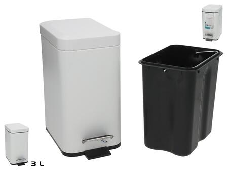 Белое мусорное ведро для ванной, 3 л, 24.00 x 13.00 x 25.00, BATH&GO (8445393384917)