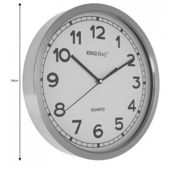 Sienas pulkstenis, nerūsējošais tērauda korpuss , Ø34 cm, 1.5V R6 AA baterija, KH 5026, Kinghoff* (KH 5026)