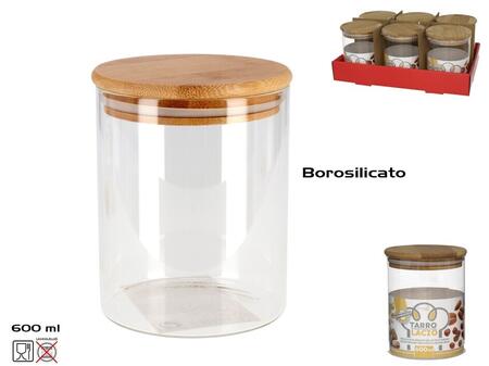Borsilikāta stikla burka 600 ml, 13 × 10 × 10 cm, KITCHEN&GO (8430540911078)
