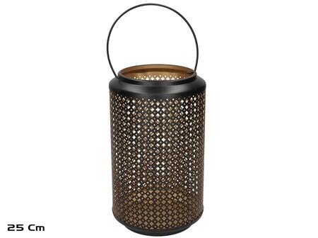 Черный фонарь Kaia, 25 см, 15.00 x 15.00 x 25.00, GARDEN ENJOY (8445393432755)