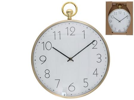 Zelta sienas pulkstenis, 39 x 31,5 x 4 cm, DECORLIFE (8445393530819)