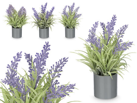 Mākslīgais augs cilindriskā podā, lavanda, 21×15×15 cm, 10914, Ibergarden (10914)