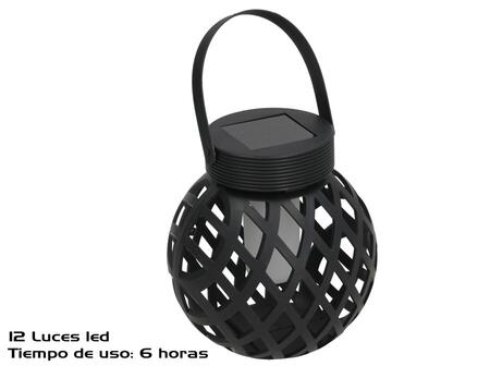 Солнечная лампа, 12 LED, черная, 11.00 x 11.00 x 22.00, GARDEN ENJOY (8445393552811)