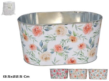Овальное оцинкованное ведро 22,5x13,5x11 см, GARDEN ENJOY (8445393415055)