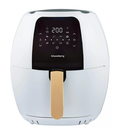 Karstā gaisa friteris, balts ar zeltītu rokturi, 7.7L air fryer, 1800W, KB 7709 Klausberg* (KB 7709)