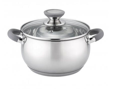 Katls ar vāku Ø26 cm, 7.7L pelēki rokturi, nerūsējošais tērauds, 5V1210N26G, Oliver Voltz (5V1210N26G)
