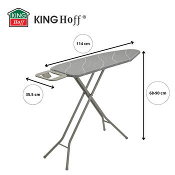 Гладильная доска с подставкой, 114 × 35,5 см, 7 уровней регулировки высоты, KINGHOFF, KH 1939 (KH 1939)
