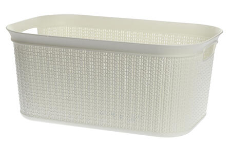 Plastmasas grozs ar adījuma dizainu, 27L 22764 W, balts, 50,5 x 33,5 x 23,5, ALSEA (22764 W)