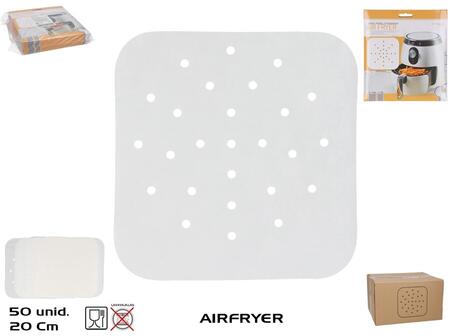 Kvadrātveida papīra pamatne gaisa fritierim (50 gab.), 20 x 20 cm, KITCHEN&GO (8445393388373)