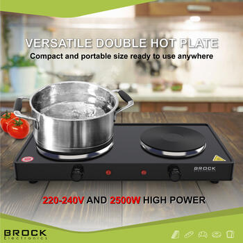 Двухконфорочная электрическая плита BROCK EP 200 BK, 2500 Вт (EP 200 BK)