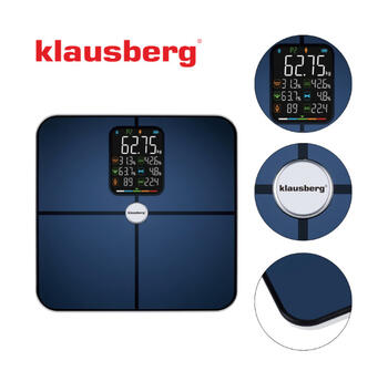 Черные напольные весы KLAUSBERG, 4 батарейки AAA, KB 7940 (KB 7940)