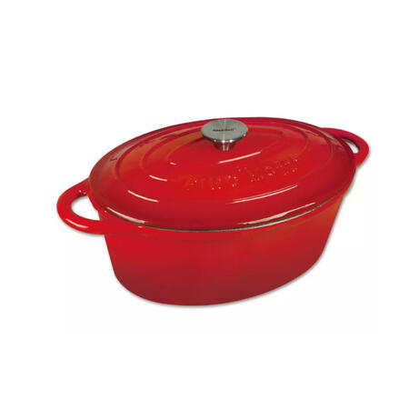 Emaljēts čuguna katls, 33cm 6.2L, sarkans KingHoff. Izmērs: 33x26x11,5 cm. KH 1612 (KH 1612)