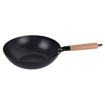 WOK panna 30 cm, oglekļa tērauds, marmora nepiedegošais pārklājums, koka rokturis,KINGHoff KH 1983 (KH 1983)