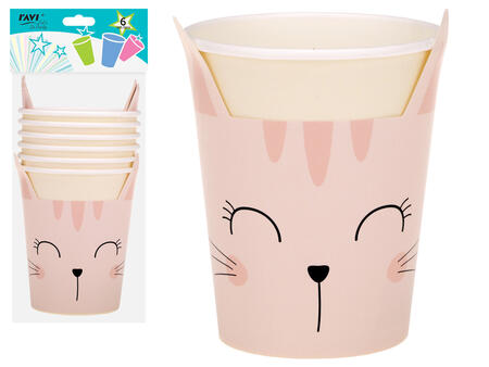LGP Kitty papīra krūzes, 270 ml / 6 gab., 13 x 7.5 x 23  32124, RAVI Decor (32124)