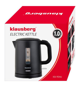Электрический дорожный чайник, черный, 1100W, 1L, KB 9046, Klausberg (KB 9046)