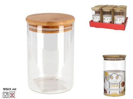 Borsilikāta stikla burka 950 ml, 17,5 × 10 × 10 cm, KITCHEN&GO (8430540911085)