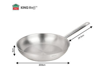 Cepšanas panna, nerūsējošais tērauds, 28cm, KH 2020, Kinghoff (KH 2020)