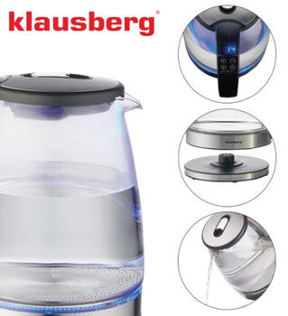 Электрический чайник Klausberg KB 7887 с дисплеем температуры, объем 1,8 л, мощность 2200 Вт. (KB 7887)
