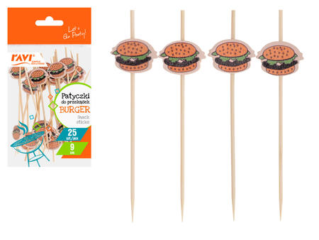 Burgera bambusa uzkodu kociņi 25 gab., 9 cm, 9,5 x 1,5 x 17,5, 91873, Simple Solution (91873)