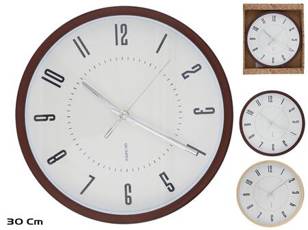 Koka efekta sienas pulkstenis 30 cm, 2 veidi, 30 x 30 x 4,5 cm, DECORLIFE (8445393486666)