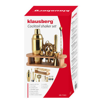 16 daļu zelta krāsas bārmeņa komplekts, Klausberg, tērauds, KB 7583* (KB 7583)
