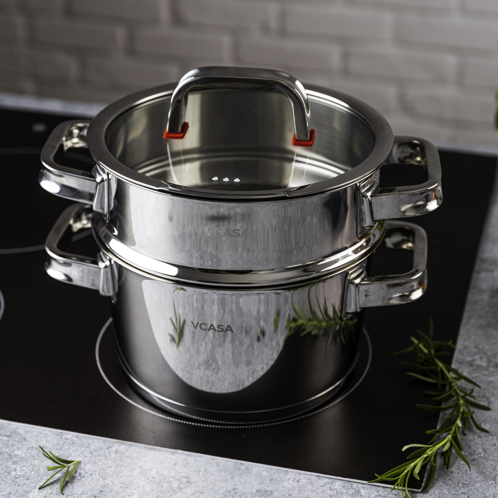 Tvaicēšanas katls, 3 daļas, 3.2L, Ø20 × 11.5 cm, 90107, SIERRA (90107)